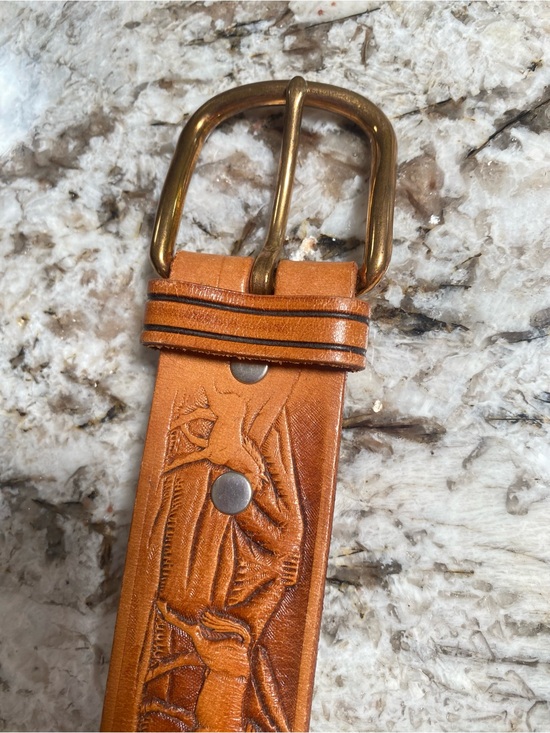 Roberts Western Wear Hand Finished Tooled Leather Belt main image 8